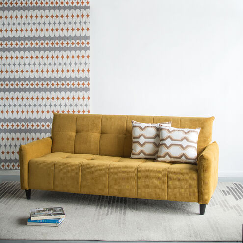Large Biscuit Tufted Mustard Sofa