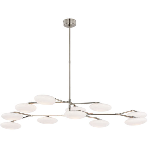 Champalimaud Brindille LED 65 inch Polished Nickel Two Tier Chandelier Ceiling Light, Extra Large