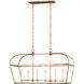 C&M by Chapman & Myers Stonington 6 Light 49.13 inch Antique Gild Linear Lantern Ceiling Light