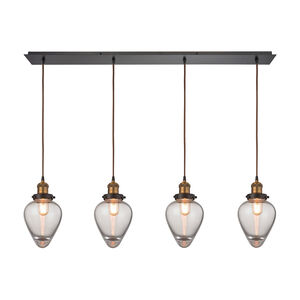 Williams 4 Light 46 inch Antique Brass with Oil Rubbed Bronze Multi Pendant Ceiling Light, Configurable