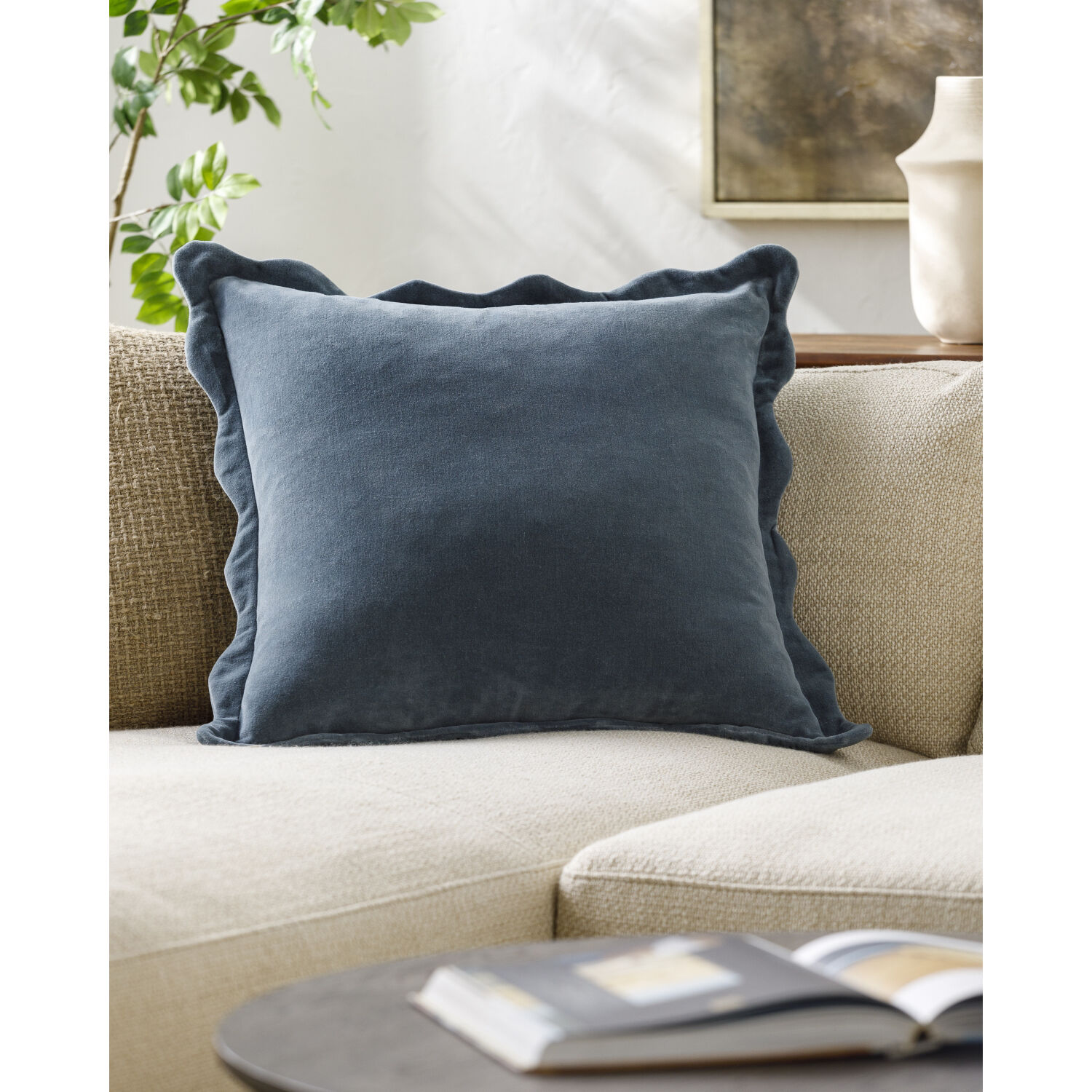 Effervescent 18 X 18 inch Dark Blue Accent Pillow