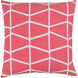 Somerset 18 X 18 inch Bright Pink and White Throw Pillow