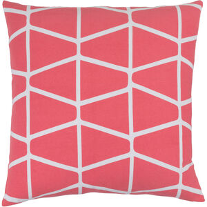 Somerset 18 X 18 inch Bright Pink and White Throw Pillow