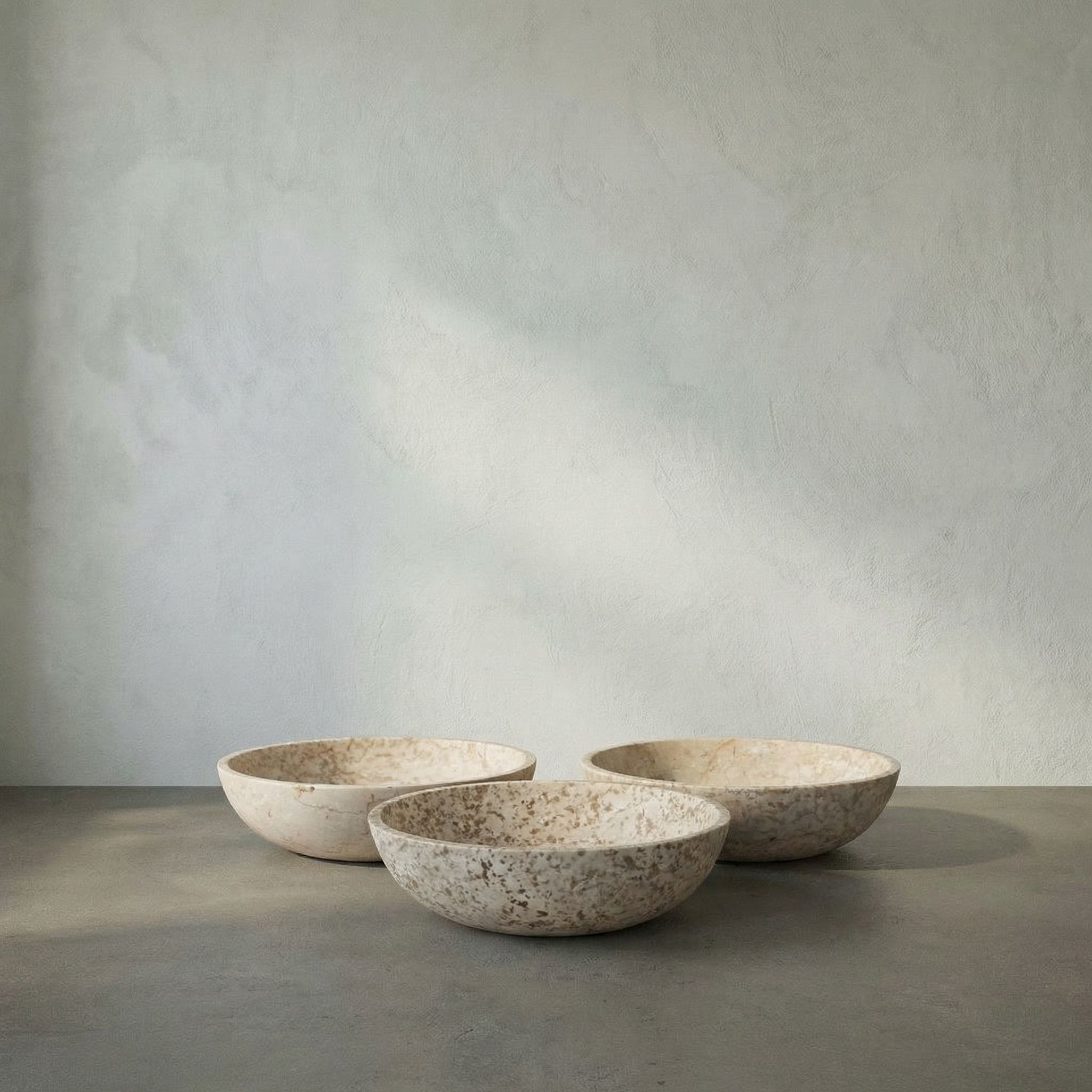 Marble 10 X 3 inch Bowls, Set of 3