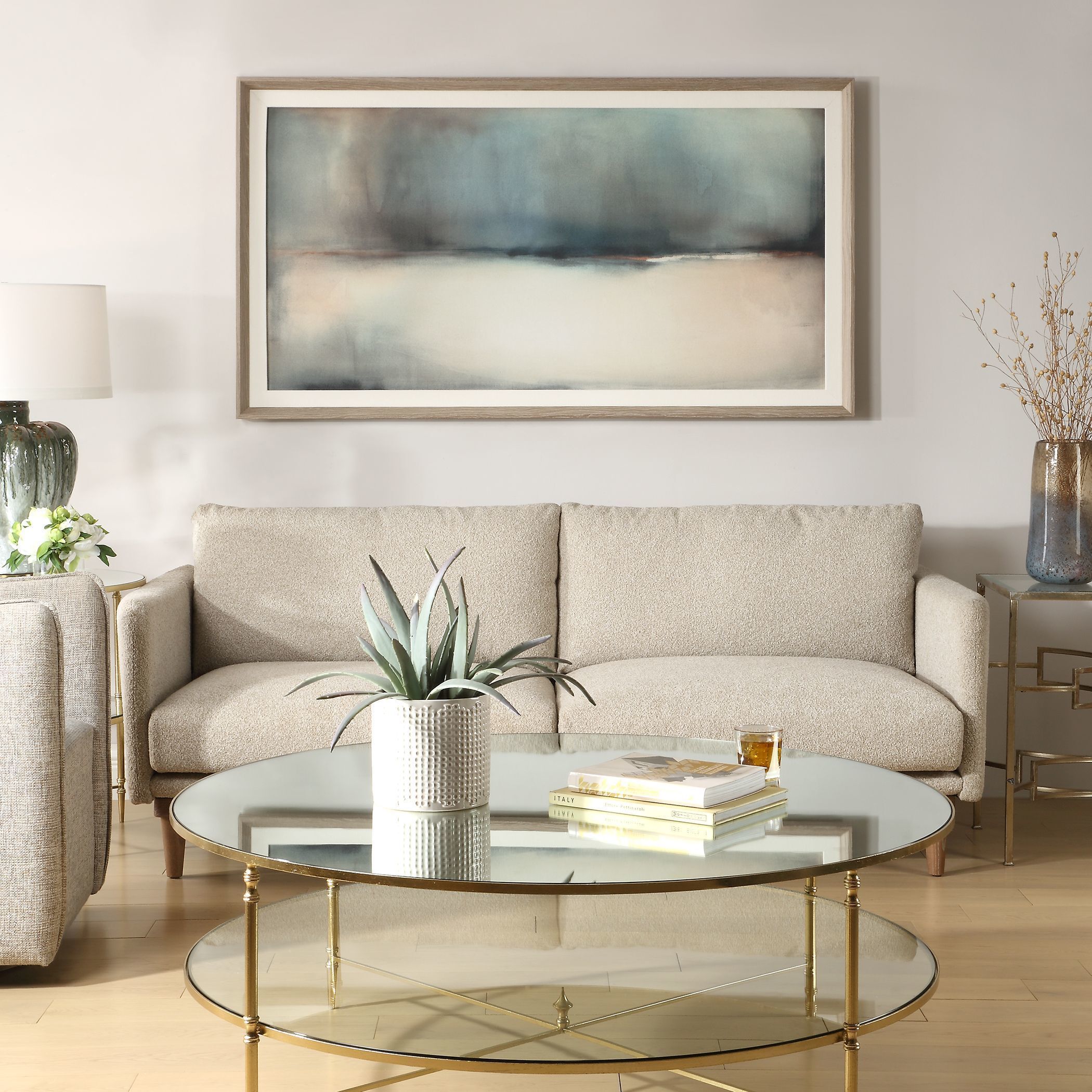 Deep Rains 65.38 X 35.38 inch Framed Abstract Print