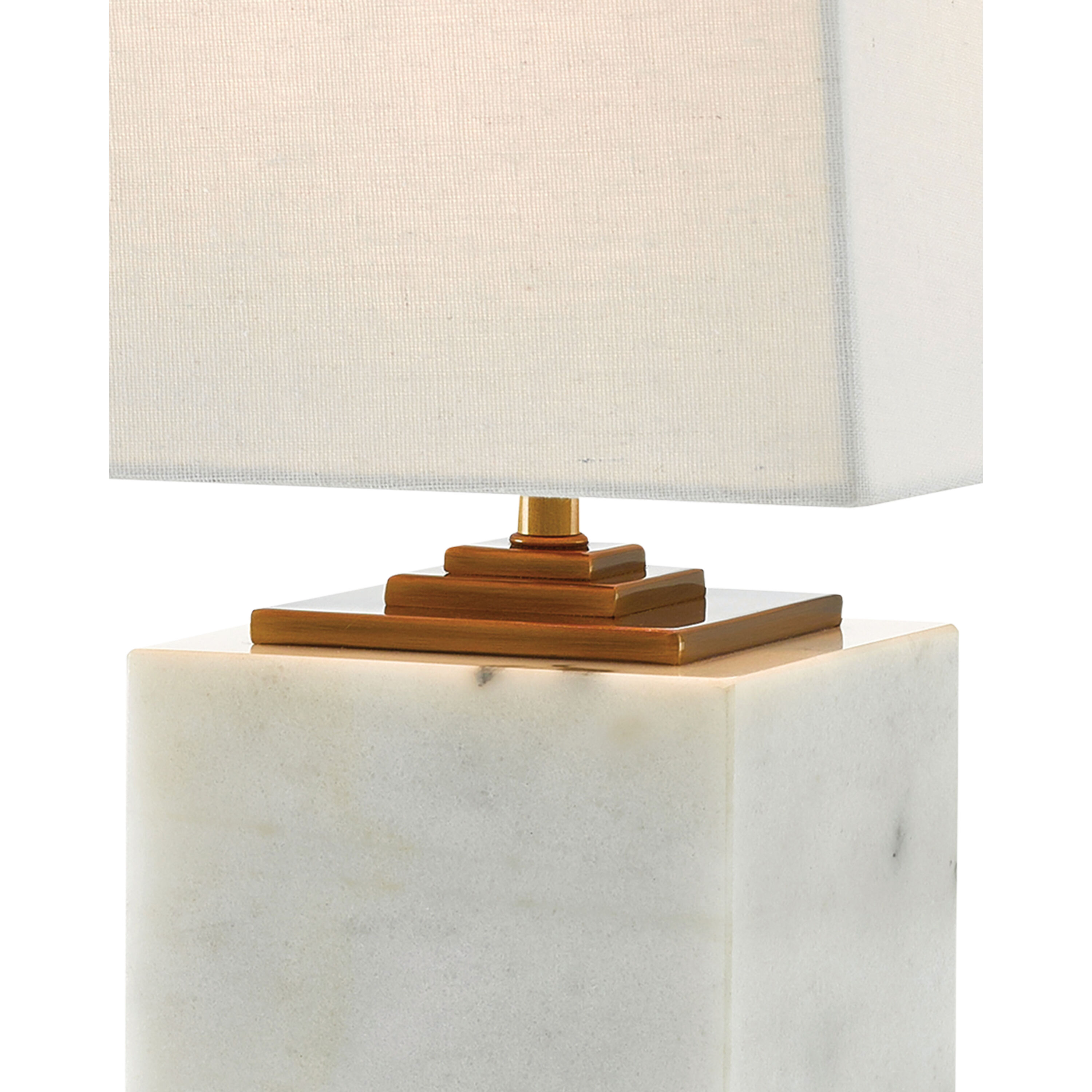 Annelore 16.5 inch 60 watt White/Antique Brass Table Lamp Portable Light