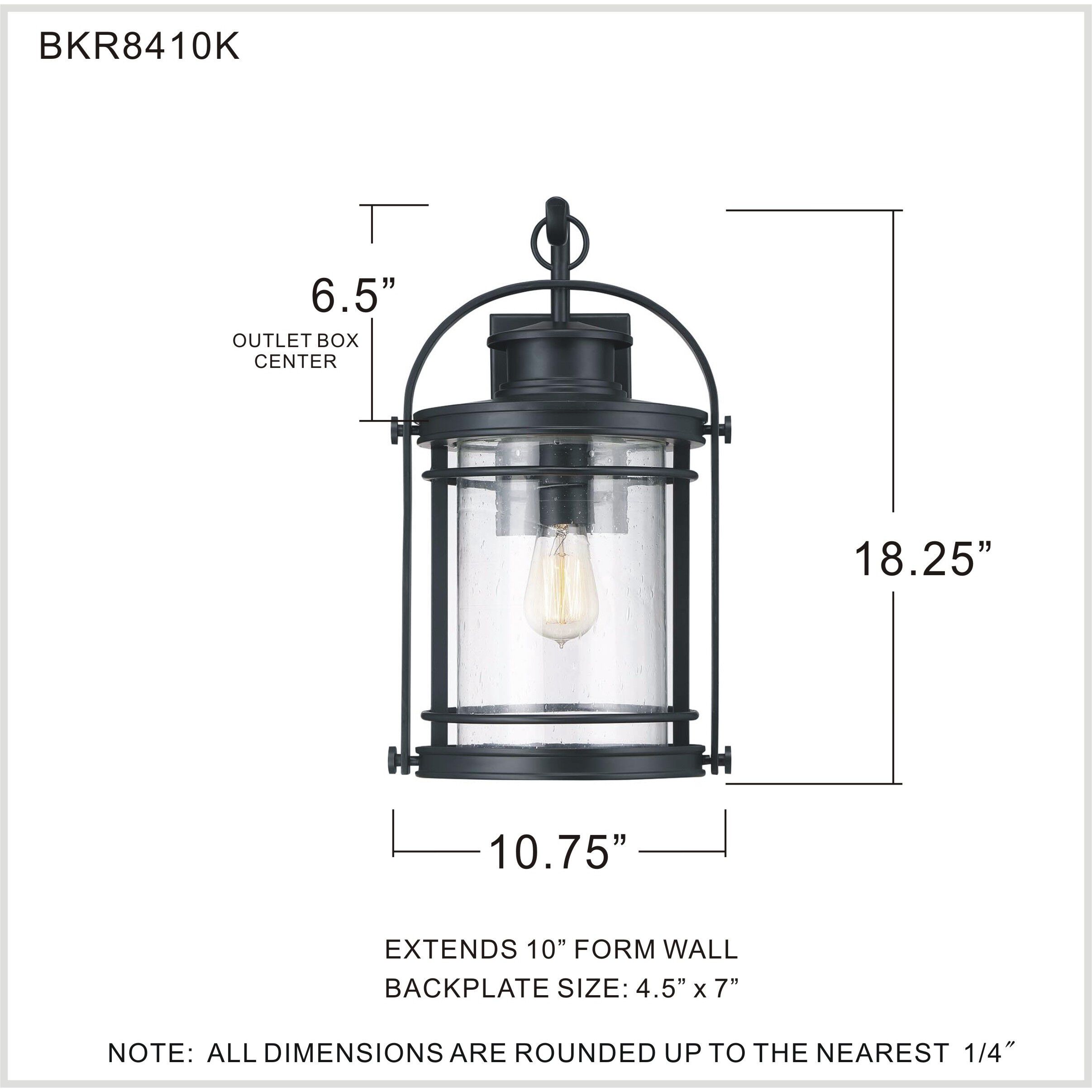 Booker 1 Light 18 inch Mystic Black Wall Lantern