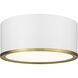 Arlo 2 Light 12.25 inch Matte White and Rubbed Brass Flush Mount Ceiling Light