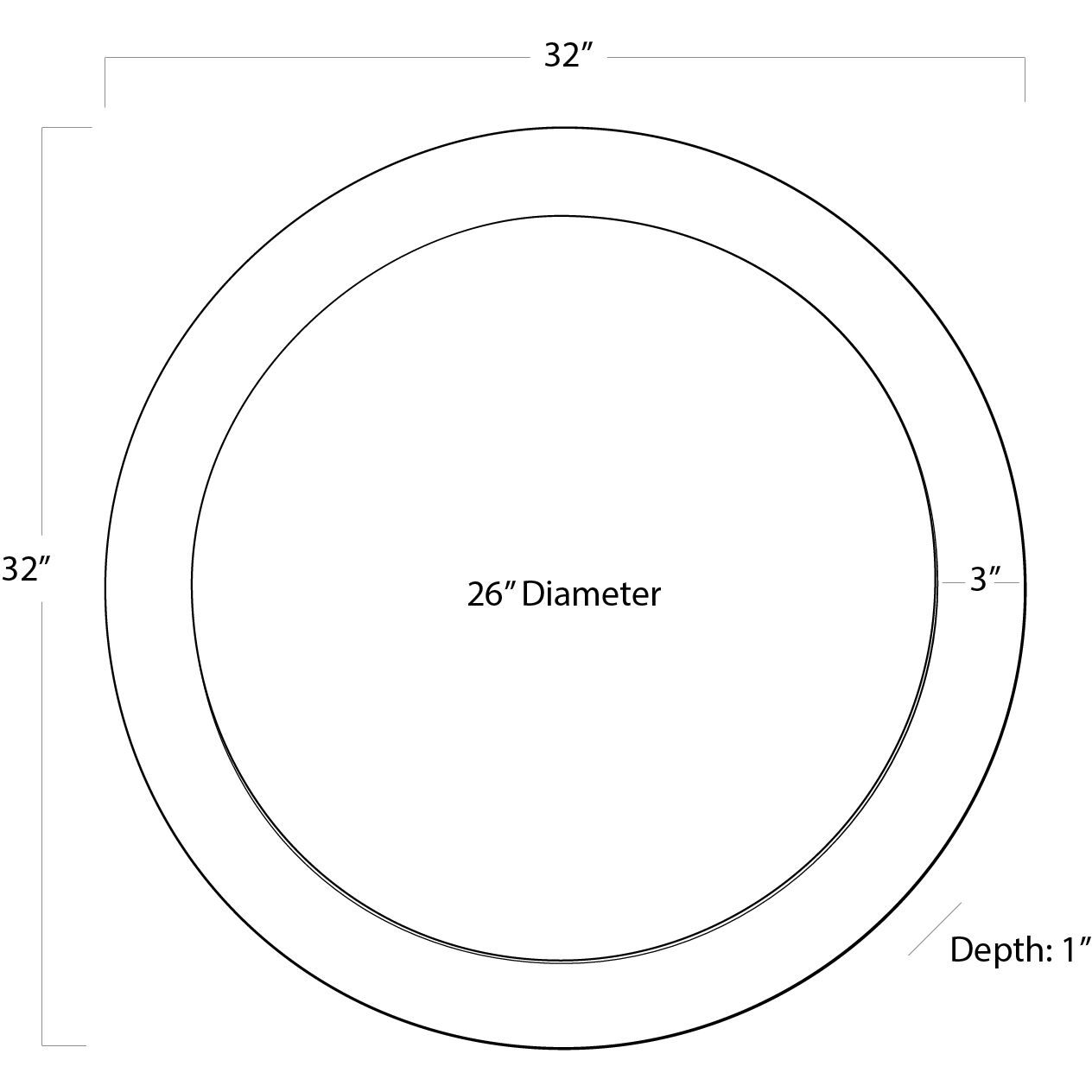 Multitone 32 X 32 inch Natural Mirror