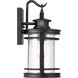 Booker 1 Light 15 inch Mystic Black Wall Lantern