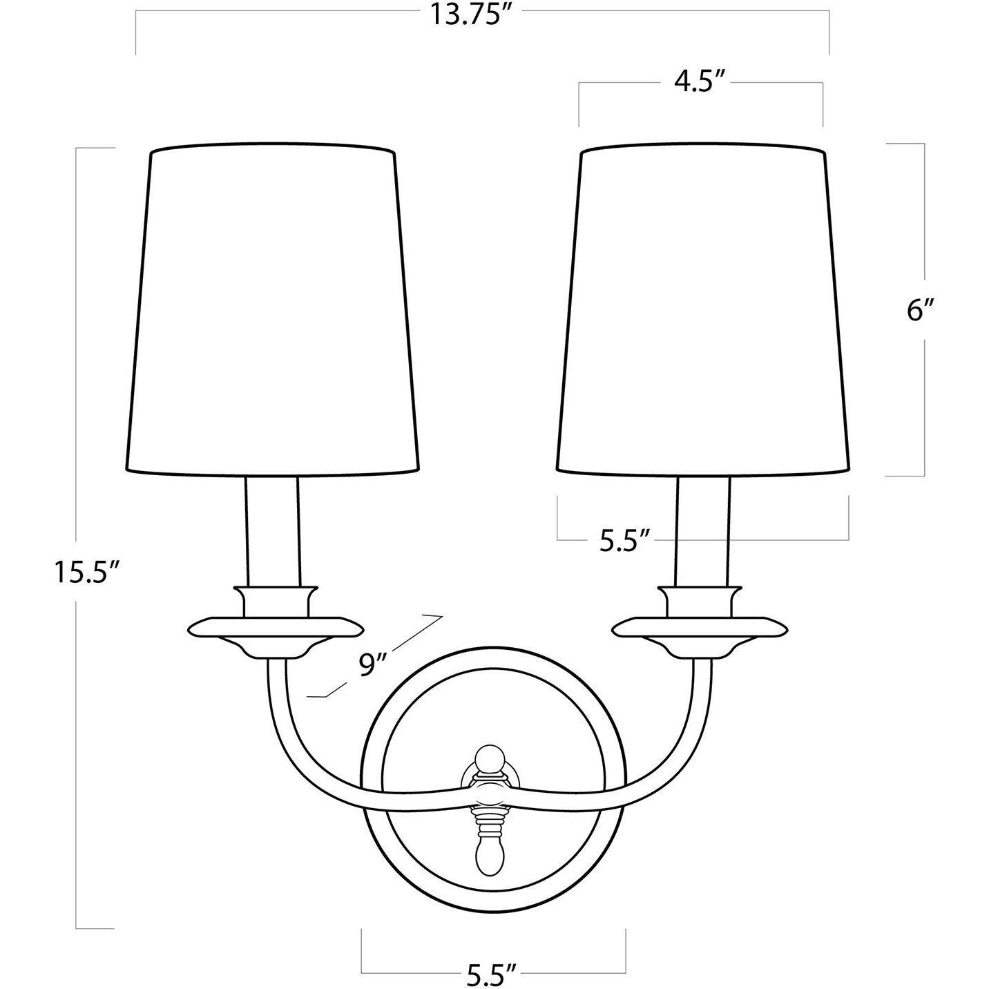 Fisher Wall Sconce Wall Light, Double