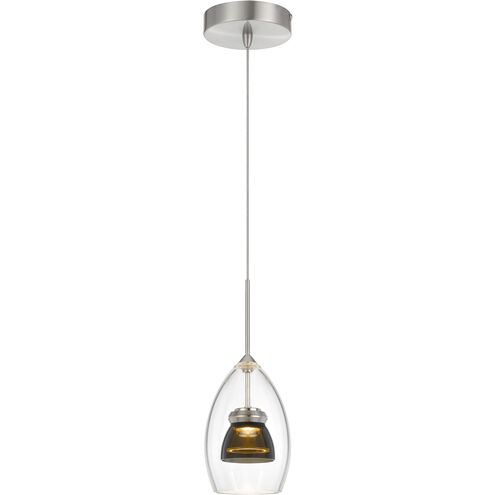 Double Glass LED 4 inch Smoked Mini Pendant Ceiling Light