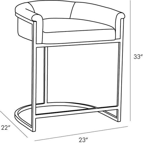 Calvin 33 inch White/Antique Brass Counter Stool