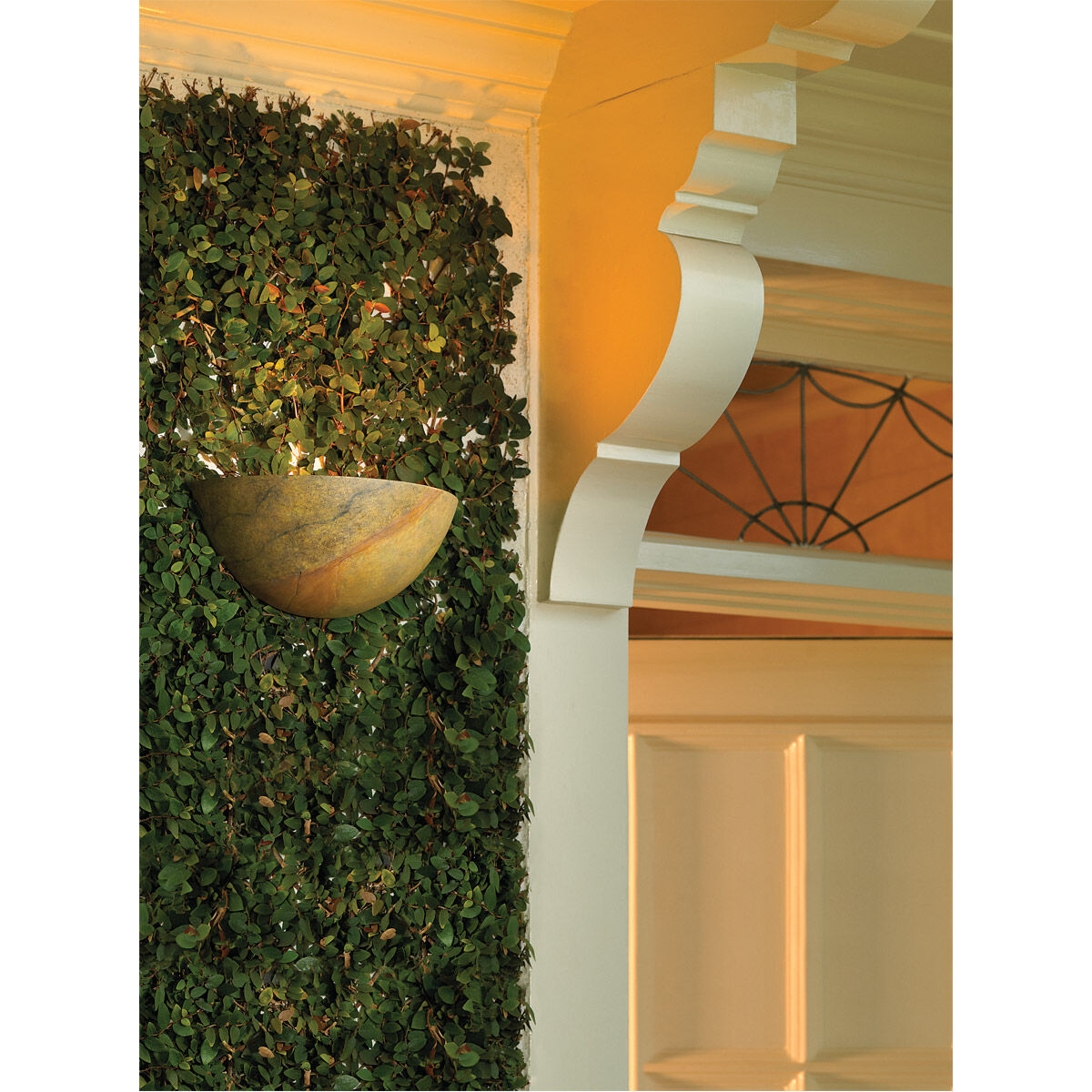 Ambiance Quarter Sphere LED 13.25 inch Rust Patina Wall Sconce Wall Light, Large