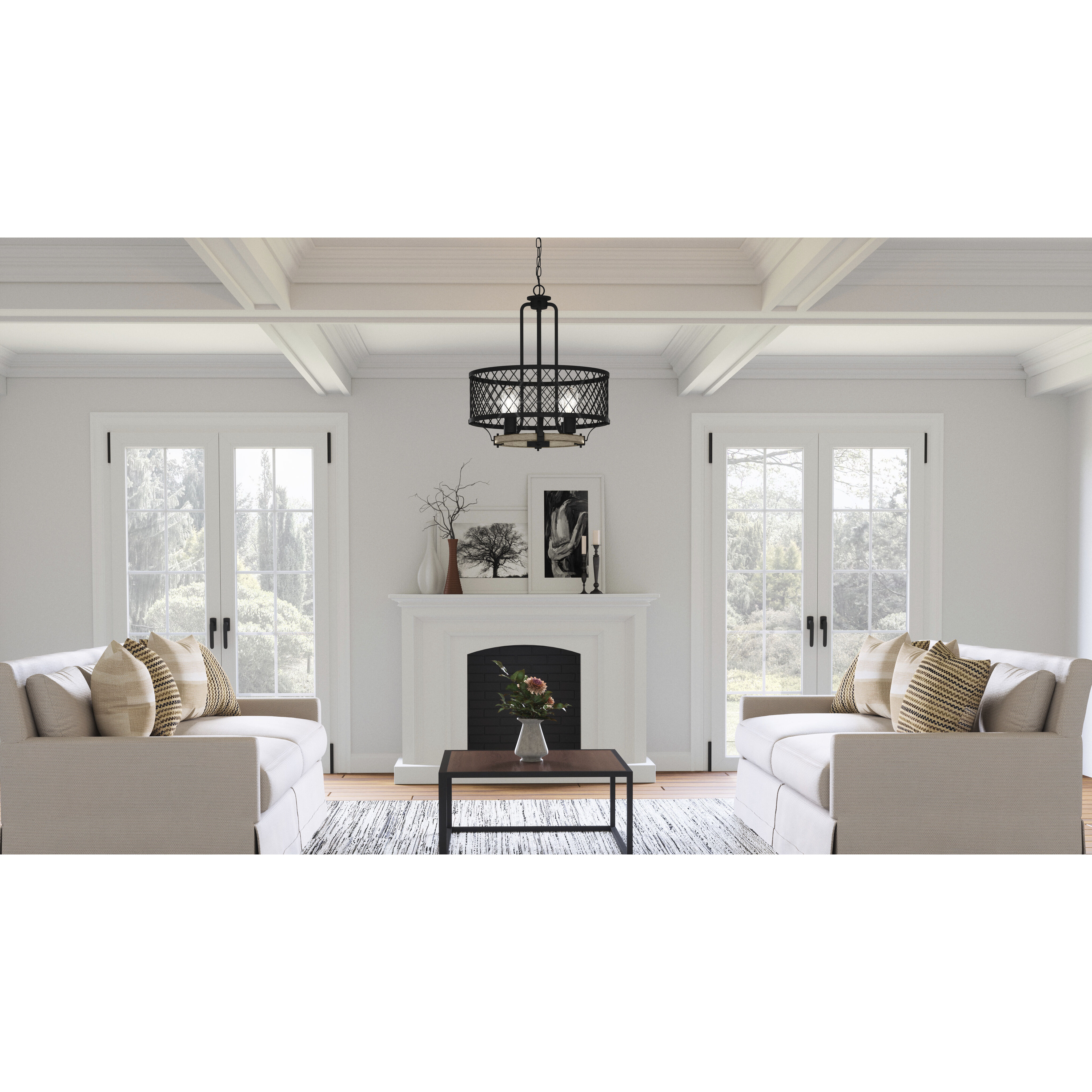 Benton 4 Light 20.75 inch Distressed Iron Pendant Ceiling Light