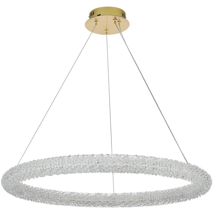 Bowen 1 Light 32 inch Satin Gold Chandelier Ceiling Light