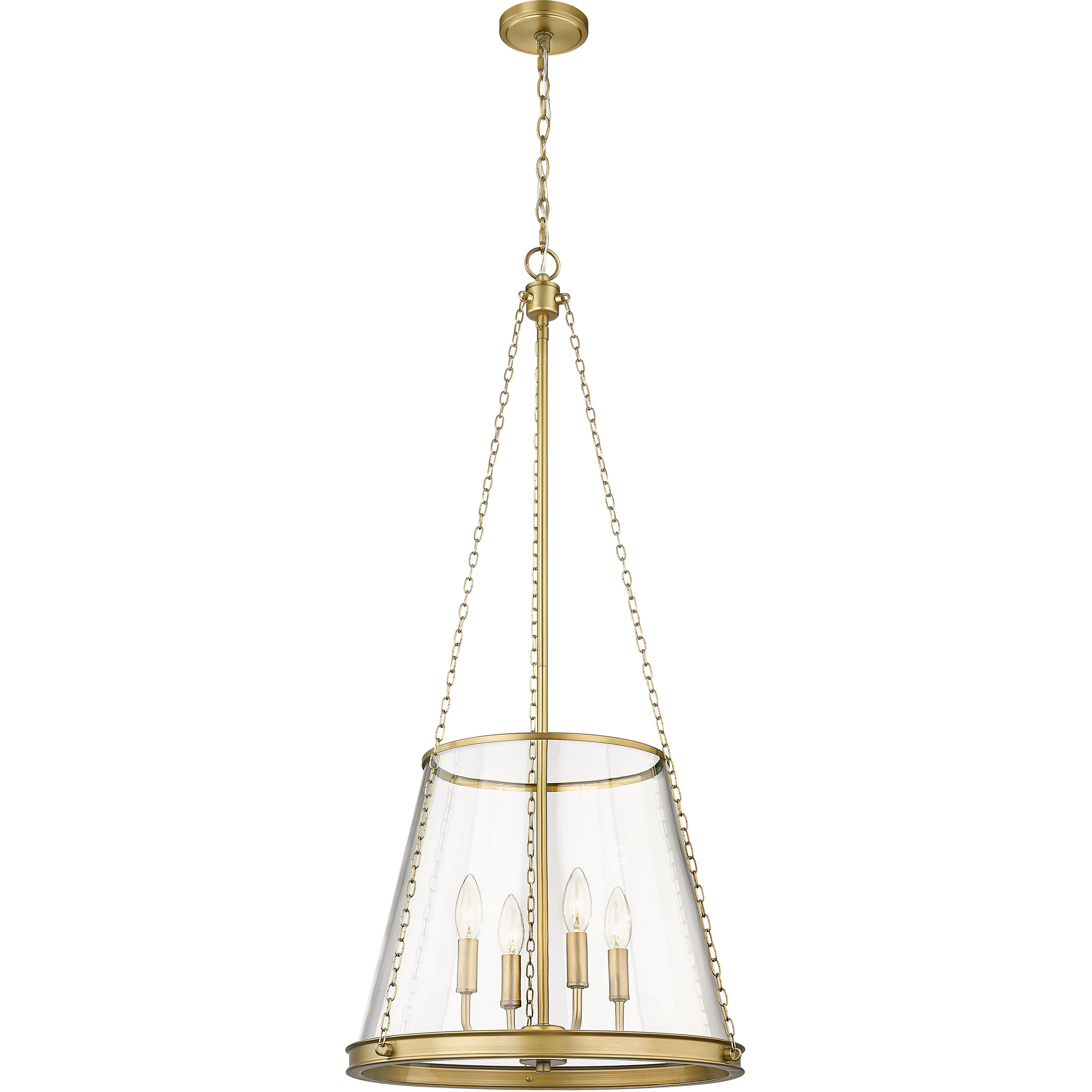 Prescott 4 Light 18 inch Rubbed Brass Pendant Ceiling Light in Rubbed Bronze