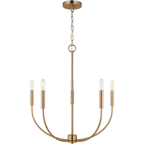 Greenwich 5 Light 24.13 inch Satin Brass Chandelier Ceiling Light