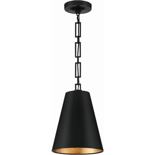 Alston 2 Light 10 inch Matte Black/Antique Gold Mini Pendant Ceiling Light in Matte Black and Antique Gold