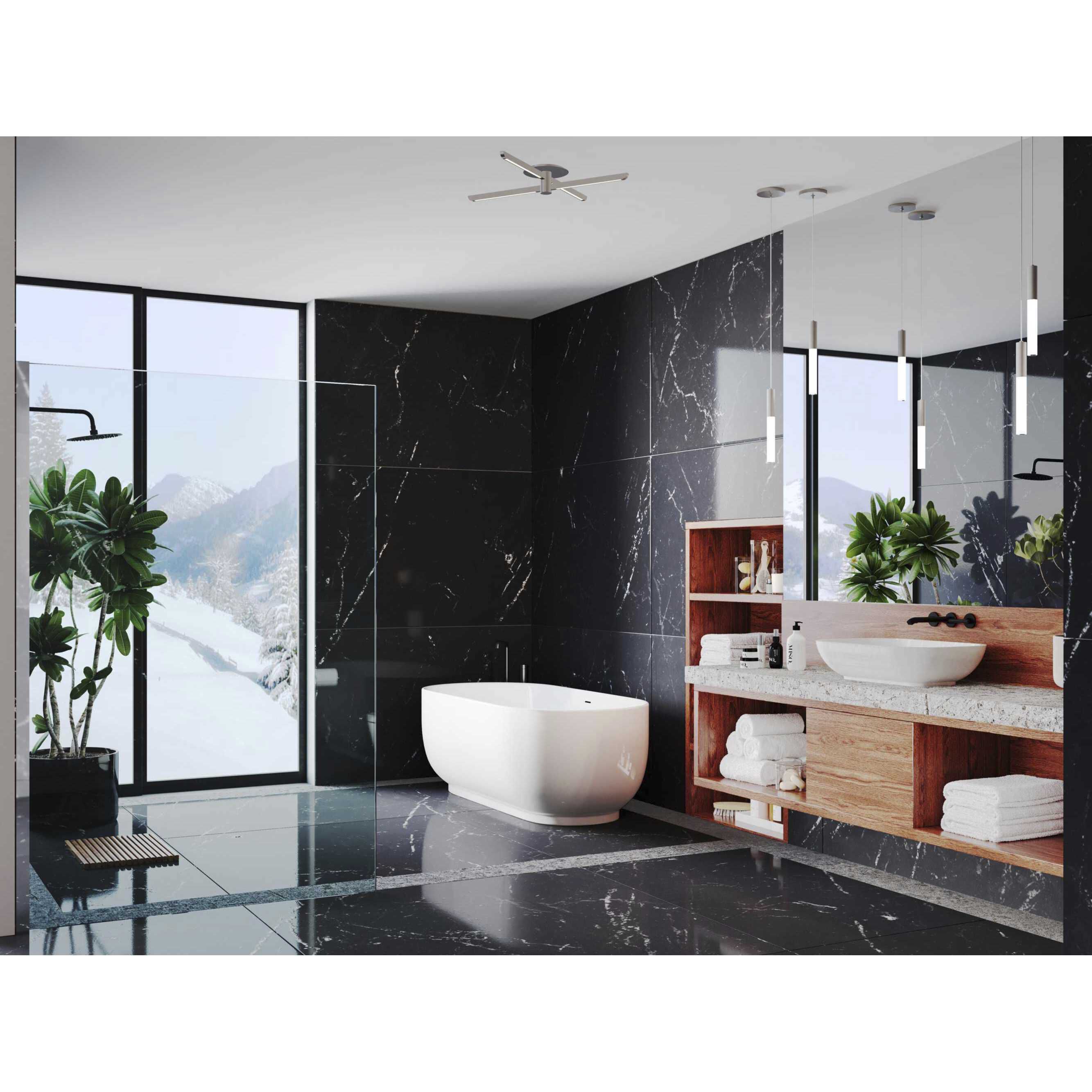 Pivot LED LED 25 inch Burnished Nickel Semi-Flush Mount Ceiling Light