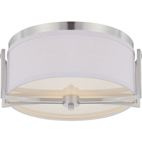 Gemini 2 Light 15 inch Brushed Nickel Flush Mount Ceiling Light