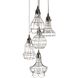 Wire 5 Light 6 inch Silver Mini Pendant Ceiling Light