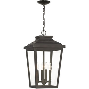 Great Outdoors Irvington Manor 4 Light 12.5 inch Chelesa Bronze Outdoor Chain Hung in Incandescent, Clear Glass, Large