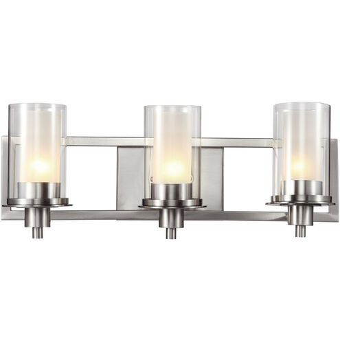 Odyssey 3 Light 22 inch Brushed Nickel Vanity Bar Wall Light