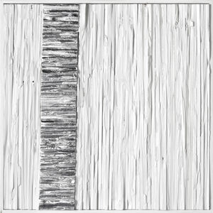 Stripe Wood White with Silver Dimensional Wall Art