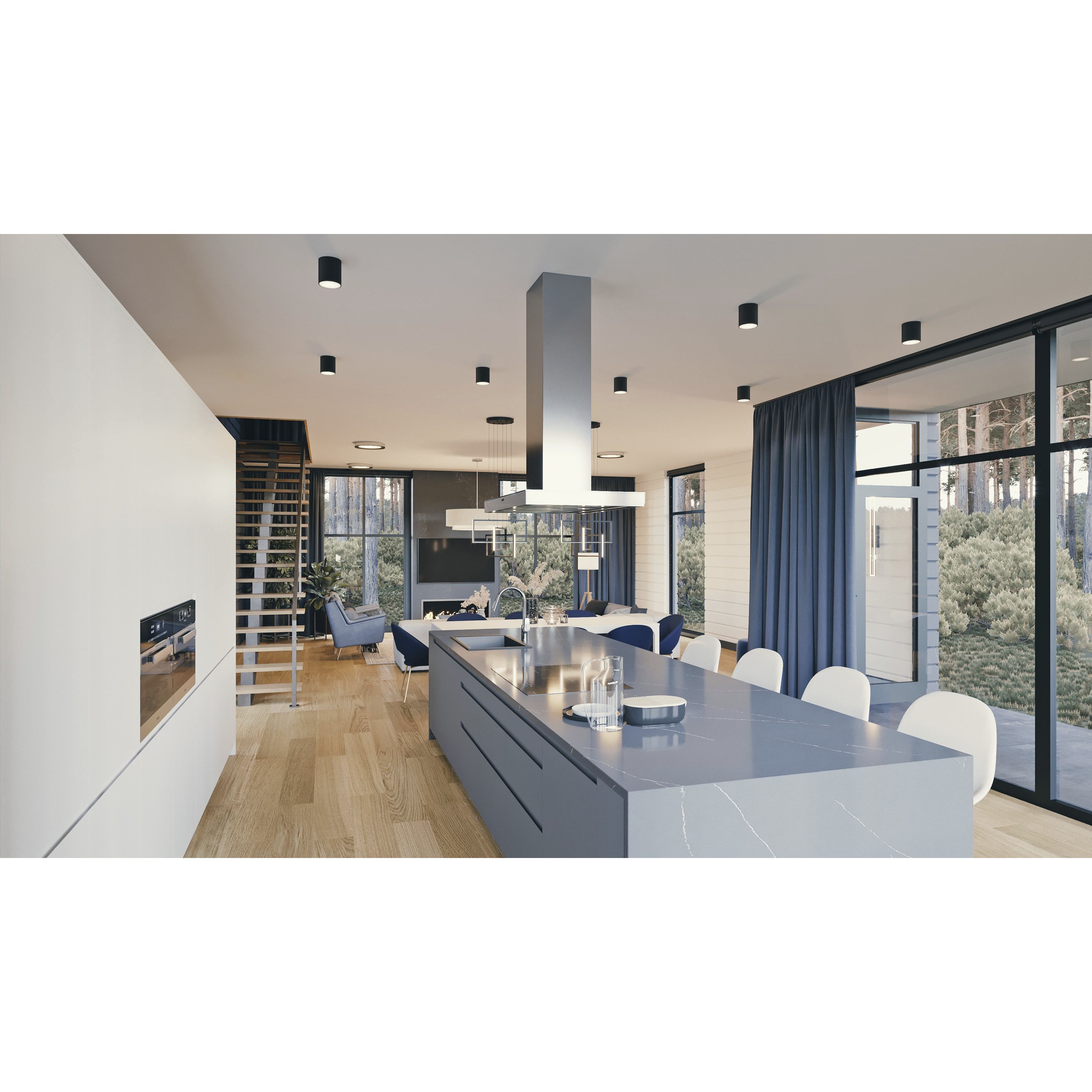 Everly LED 4.25 inch Black Semi-Flush Mount Ceiling Light