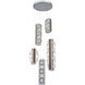 Tessera LED 21.3 inch Classic Silver with Nutmeg Multi-Pendant Ceiling Light