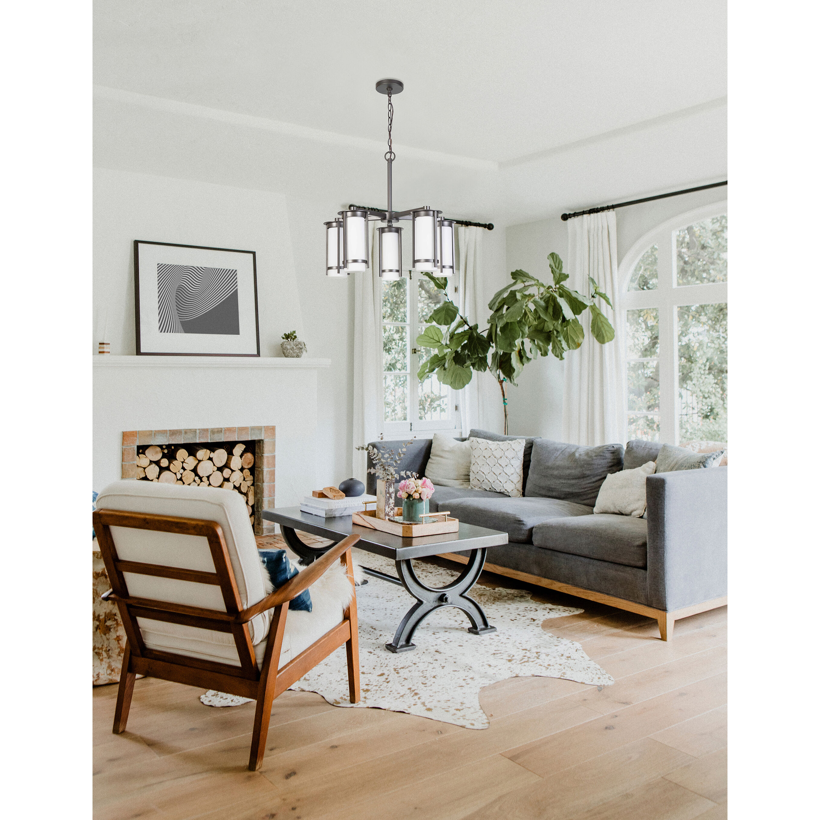 Truxton 5 Light 24.41 inch Graphite Chandelier Ceiling Light