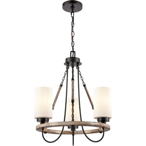 Paladin 3 Light 19 inch Matte Black Mini Chandelier Ceiling Light