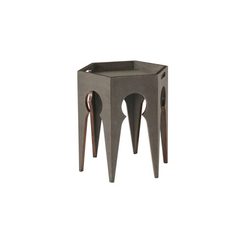 Theodore Alexander 25 X 23 inch Embossed Leather Accent Table