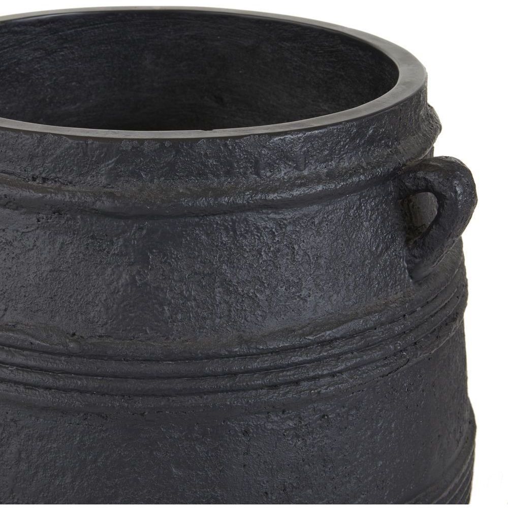 Chicago Matte Black Outdoor Planter, Large