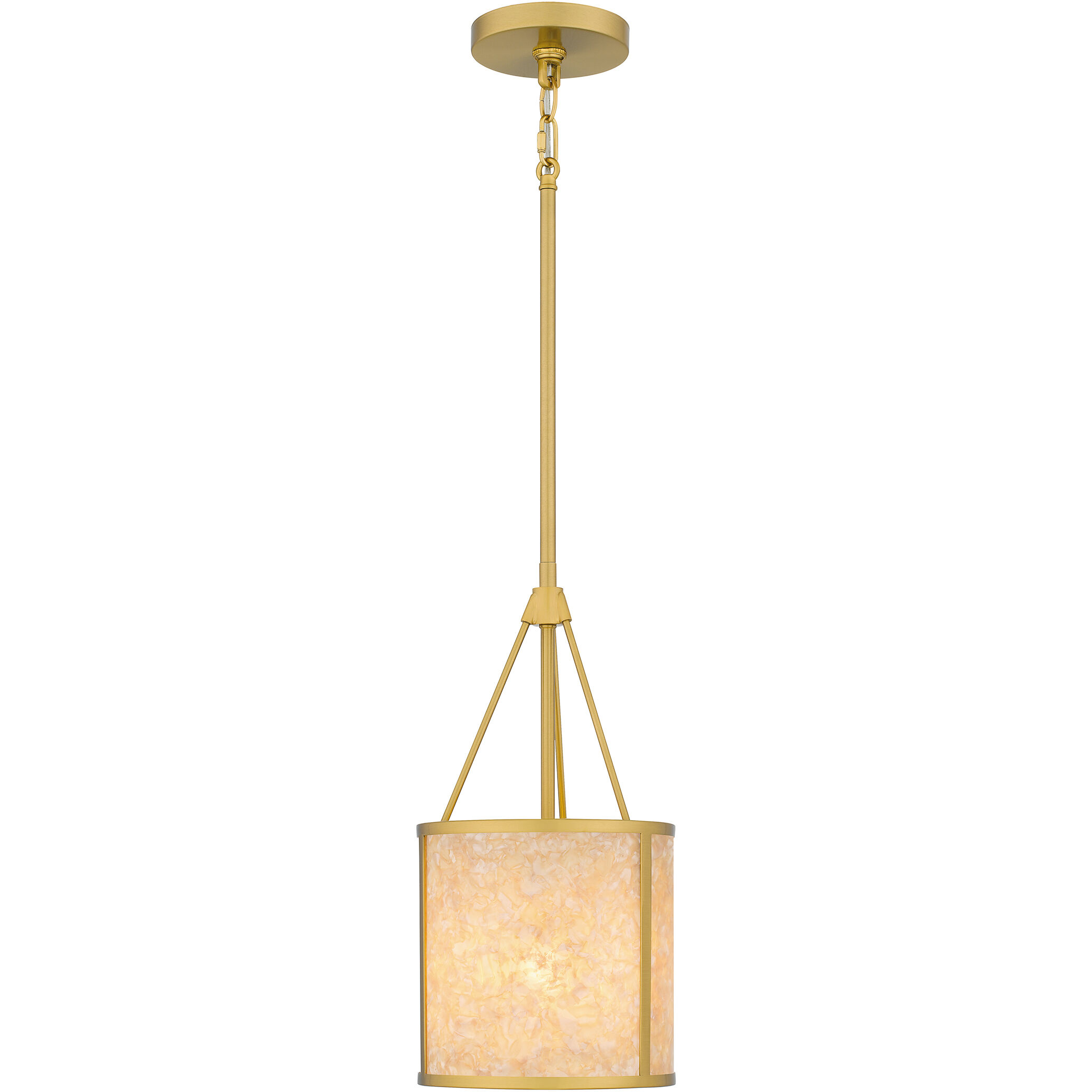 Stoneland 1 Light 8 inch Brushed Gold Mini Pendant Ceiling Light, Small