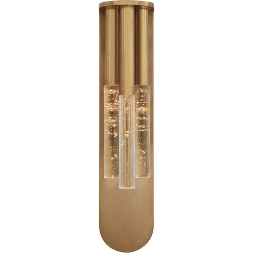 Kelly Wearstler Rousseau LED 4.5 inch Antique-Burnished Brass Multi-Drop Sconce Wall Light in Seeded Glass, Medium