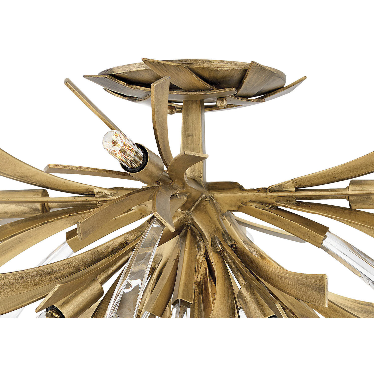 Vida LED 24 inch Burnished Gold Foyer Light Ceiling Light, Semi-Flush Mount