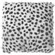 Spotted Goat Fur 16 inch Grey Pouf