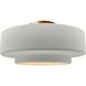 Radiance 1 Light 14.5 inch Matte White and Brushed Brass Semi Flush Ceiling Light