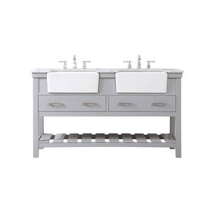 Clement 60 X 22 X 34 inch Grey Bathroom Vanity Cabinet
