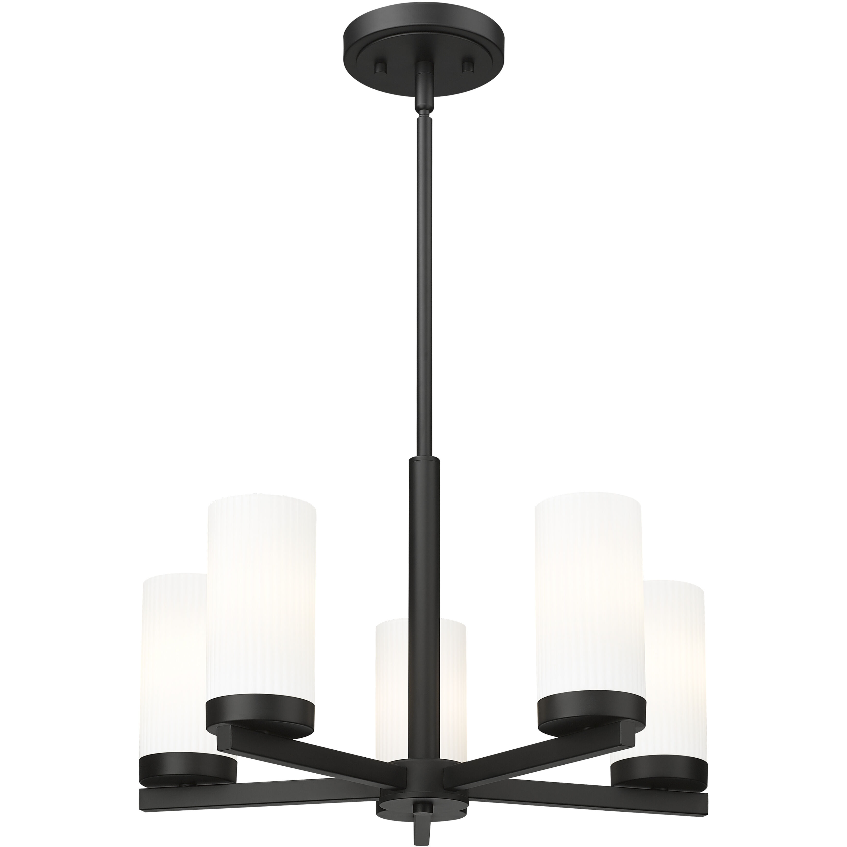 Danica 5 Light 19.5 inch Matte Black Chandelier Ceiling Light