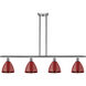 Ballston Plymouth Dome LED 48 inch Brushed Satin Nickel Island Light Ceiling Light in Matte Red