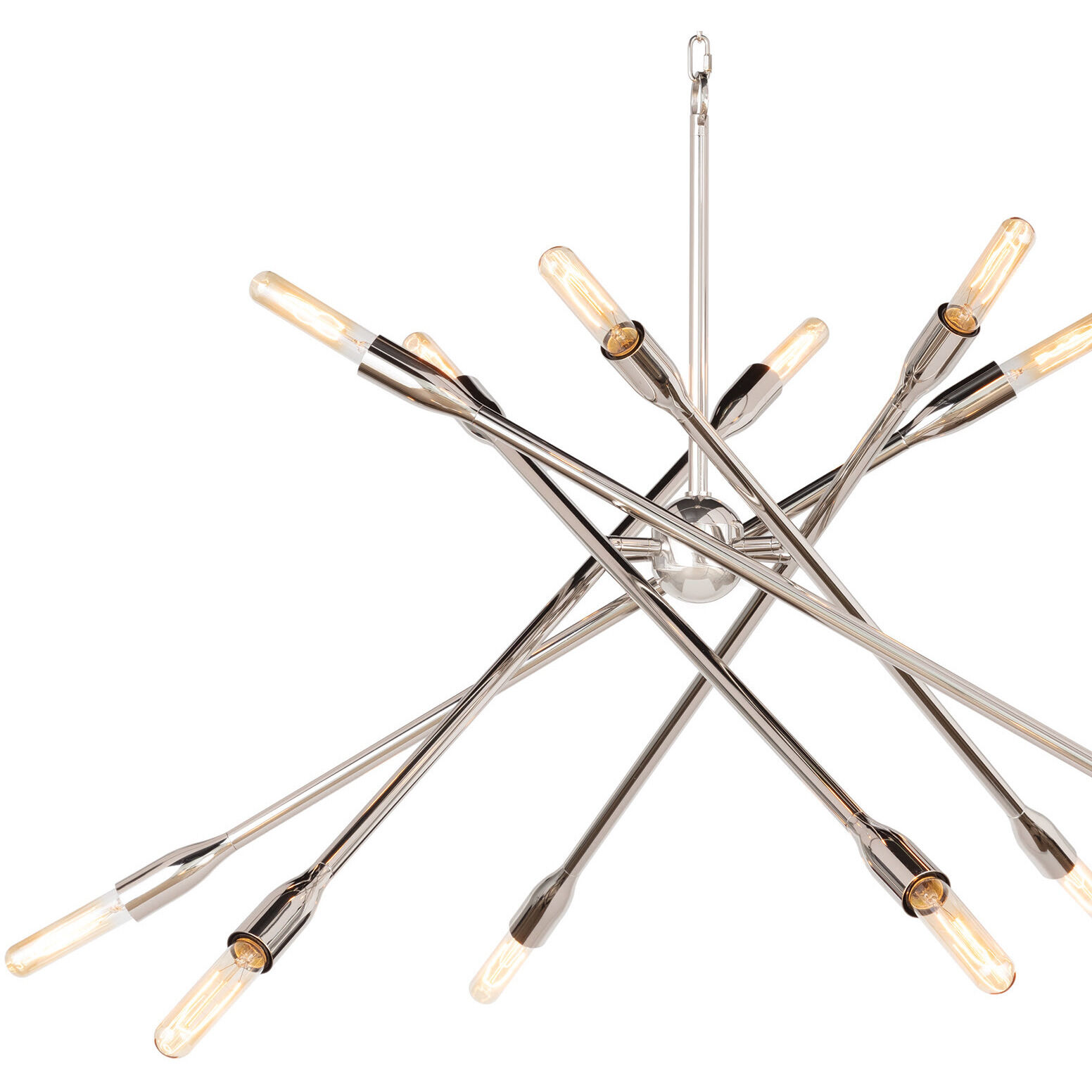 Cobra 12 Light 43 inch Polished Nickel Chandelier Ceiling Light, Large