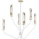 Regent LED 36 inch Light French Gray and Natural Aged Brass Multi-Tier Chandelier Ceiling Light