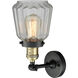 Franklin Restoration Chatham LED 6 inch Black Antique Brass Semi-Flush Mount Ceiling Light in Clear Glass, Franklin Restoration