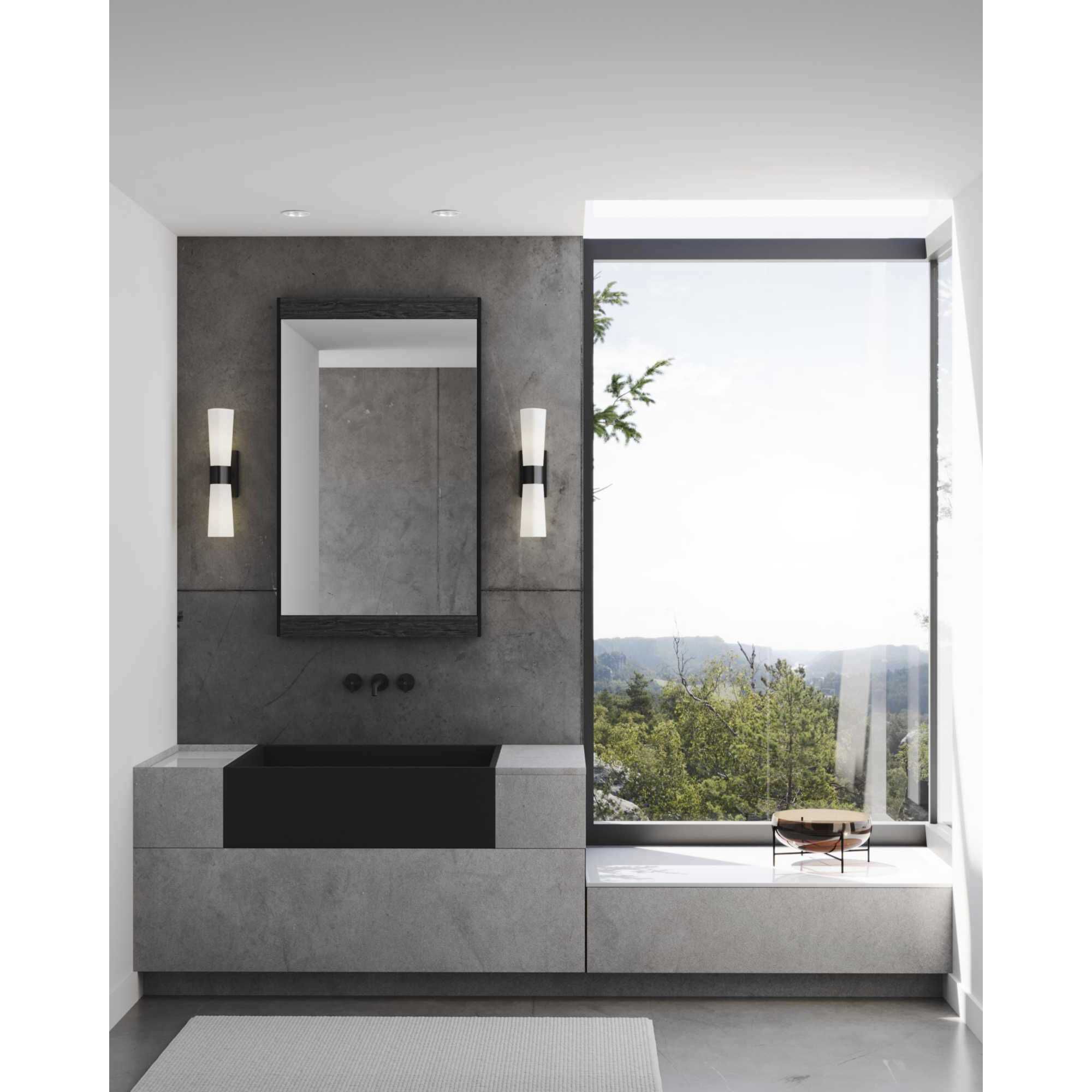 Zura 2 Light 5 inch Matte Black Bath Vanity Wall Light, Design Series