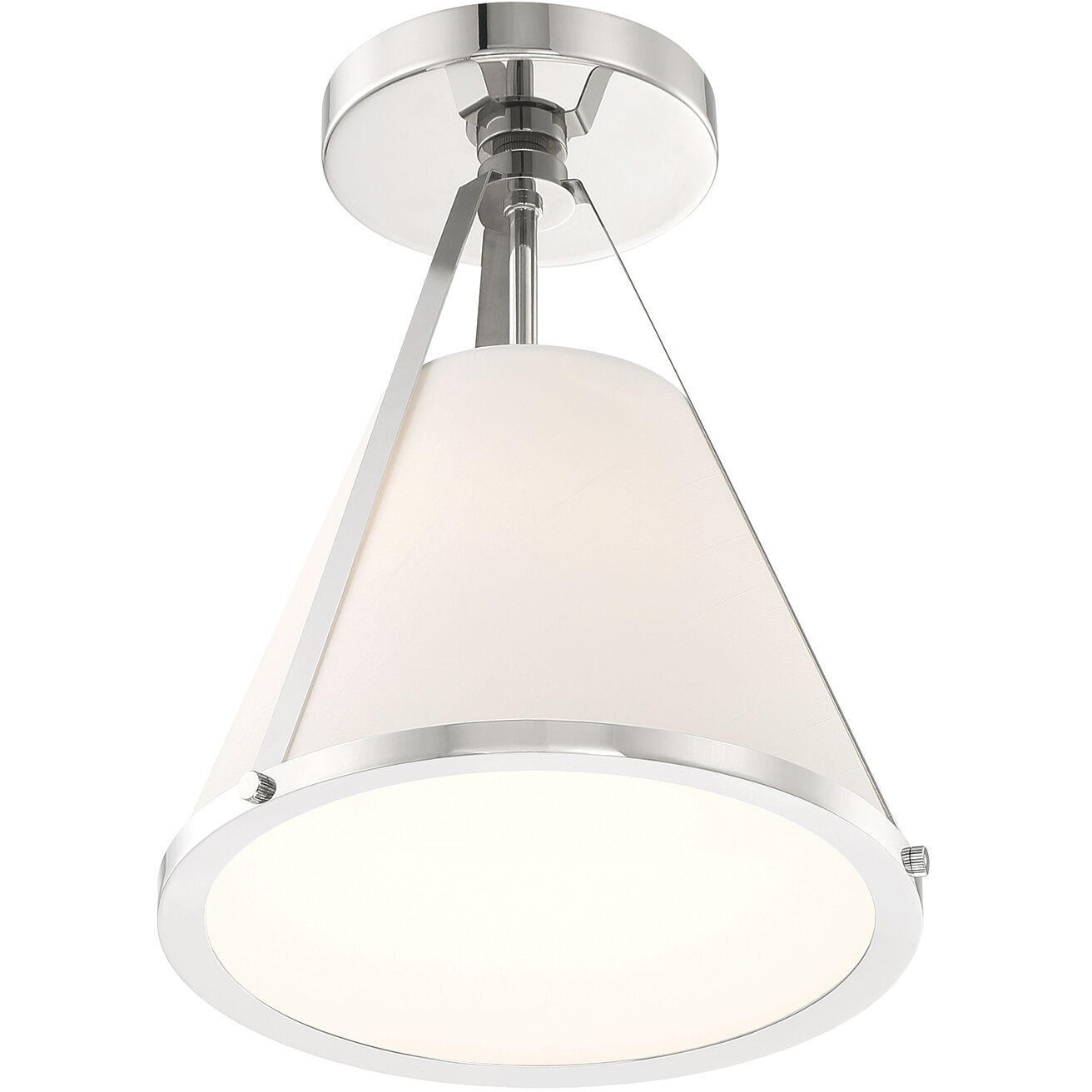 Fulton 1 Light 9.25 inch Polished Nickel Semi Flush Ceiling Light