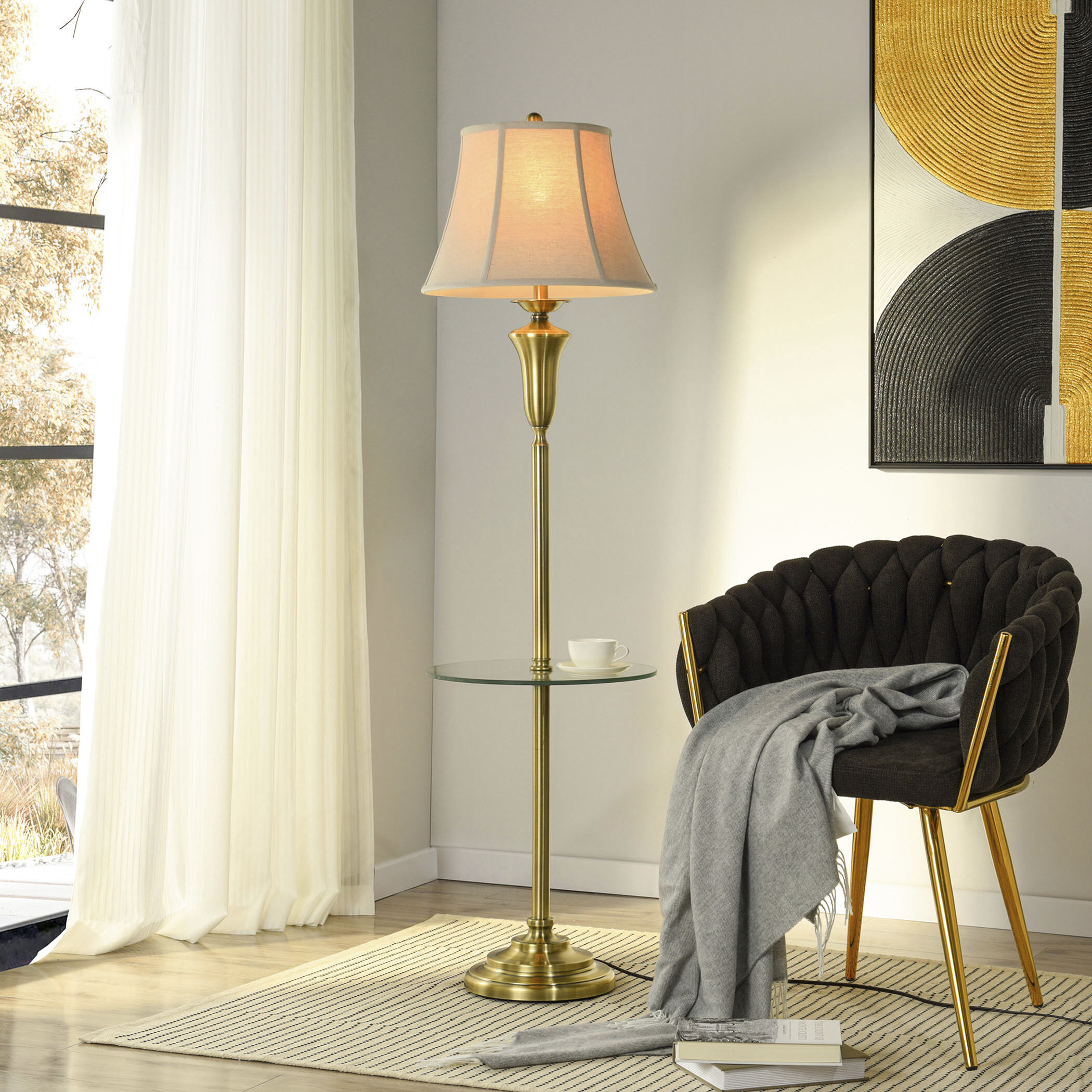 Brass floor light top