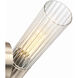 Fusion Collection - Rimini Family 1 Light 4.25 inch Brushed Nickel and Clear Ribbed ADA Wall Sconce Wall Light, EVOLV